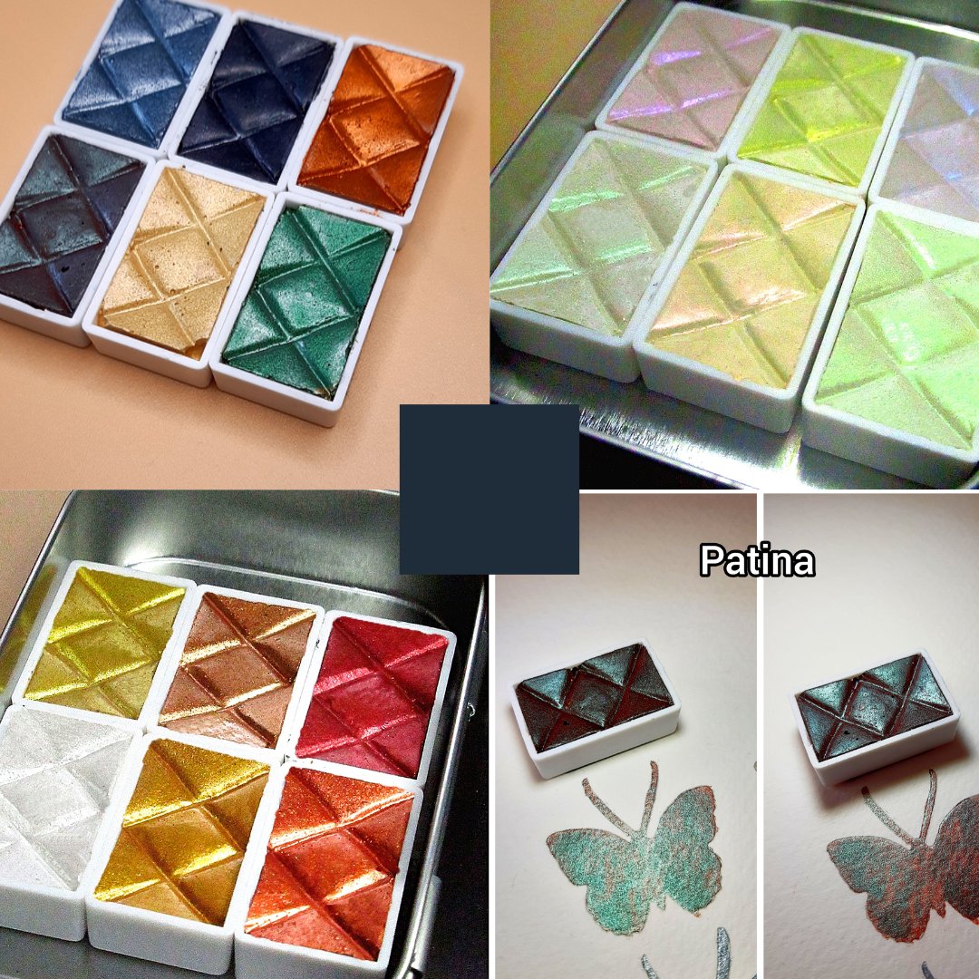 Premium Photo  Spain watercolor workshop box of special metallic  watercolors