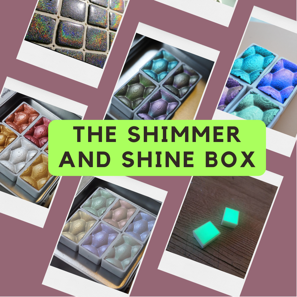 The Shimmer and Shine Box - SAVE 92€ (Skrim Shifter, Sapphire Shifter, Mother of Pearls, Jewels of the Sky, Ghost Pearls, Pharaos Treasury, Glow Goblin, Glow in the Dark, Glow Sun- AND THE HOLO!) ))