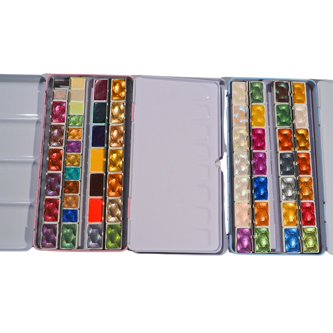 Skrim Bombastico Box – 61‑Color Watercolor Bundle – 2‑Box Set (Metallic, Glitter, Color‑Shifting) ALL OUR WATERCOLORS INCLUDED